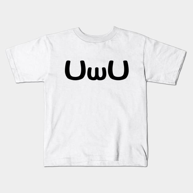 UwU Happy Anime Face Emoticon Kids T-Shirt by tinybiscuits